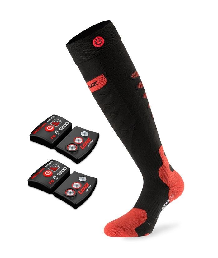 SET - Beheizte Socken LENZ Heat Socks 5.0 Toe Cap + Akkus lithium pack rcB 1200