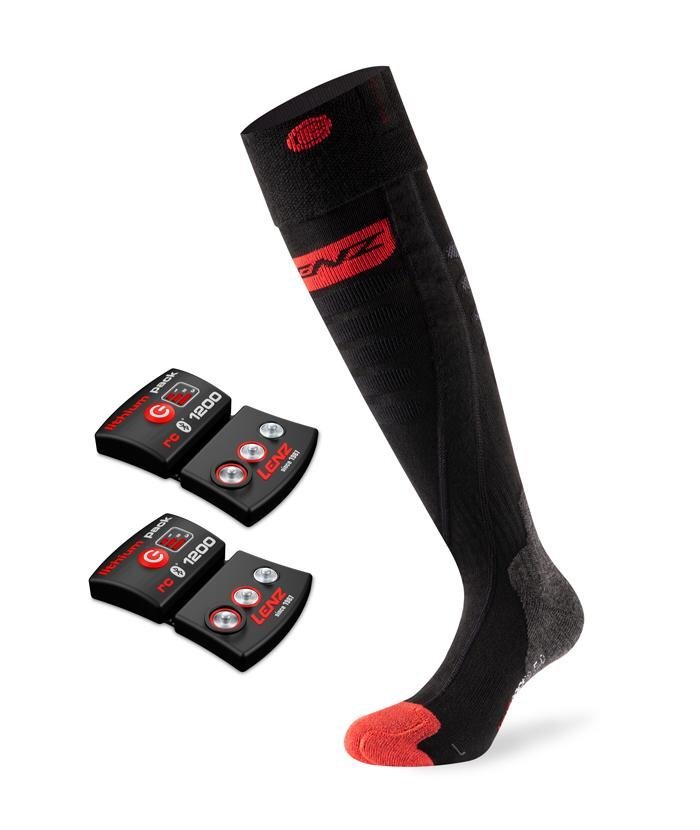 SET - Beheizte Socken Slim Fit LENZ Heat Socks 5.0 Toe Cap + Akkus lithium pack rcB 1200